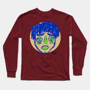 Tan sketchy face Long Sleeve T-Shirt